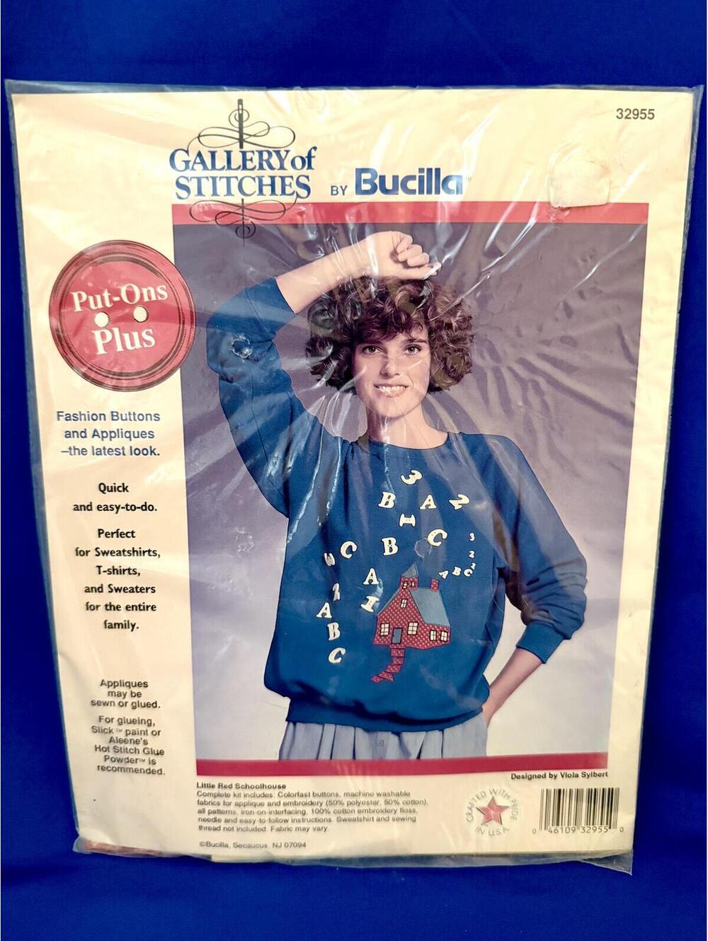 Bucilla Gallery of Stitches Little Red Schoolhouse Applique Kit #32955